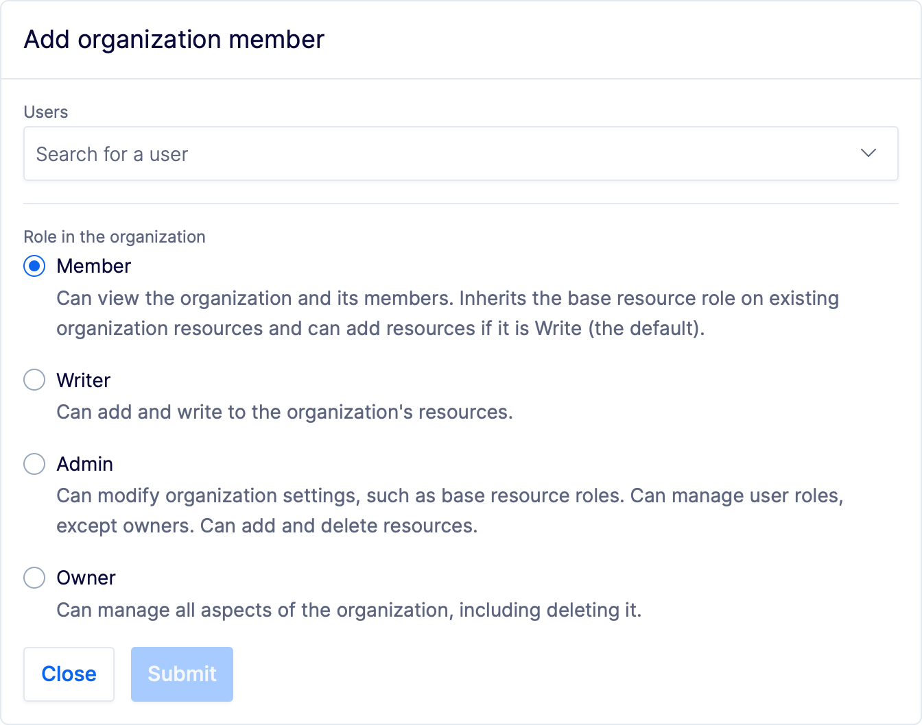 Add member to organization