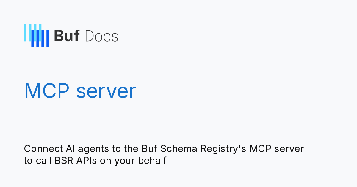 MCP server - Buf Docs
