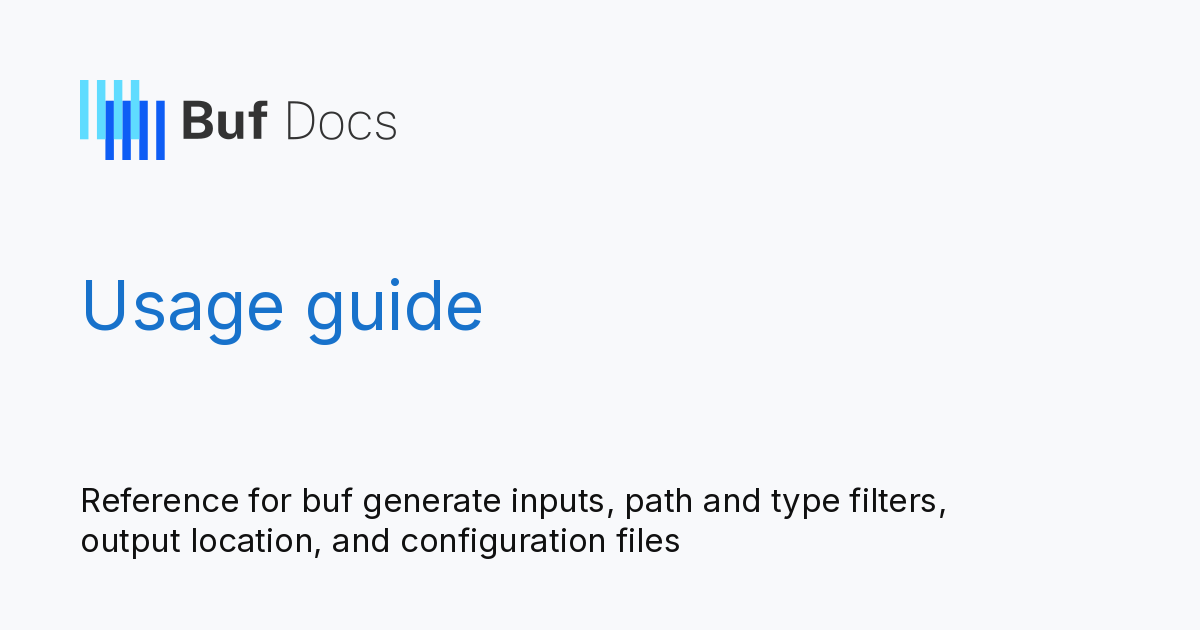 Code generation usage guide