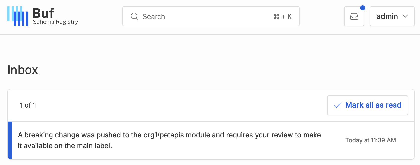 Screenshot of the reviewer inbox in the BSR