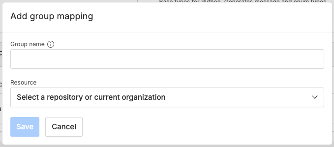 Org admin adds a new group resource mapping