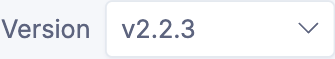 Screenshot of Version dropdown